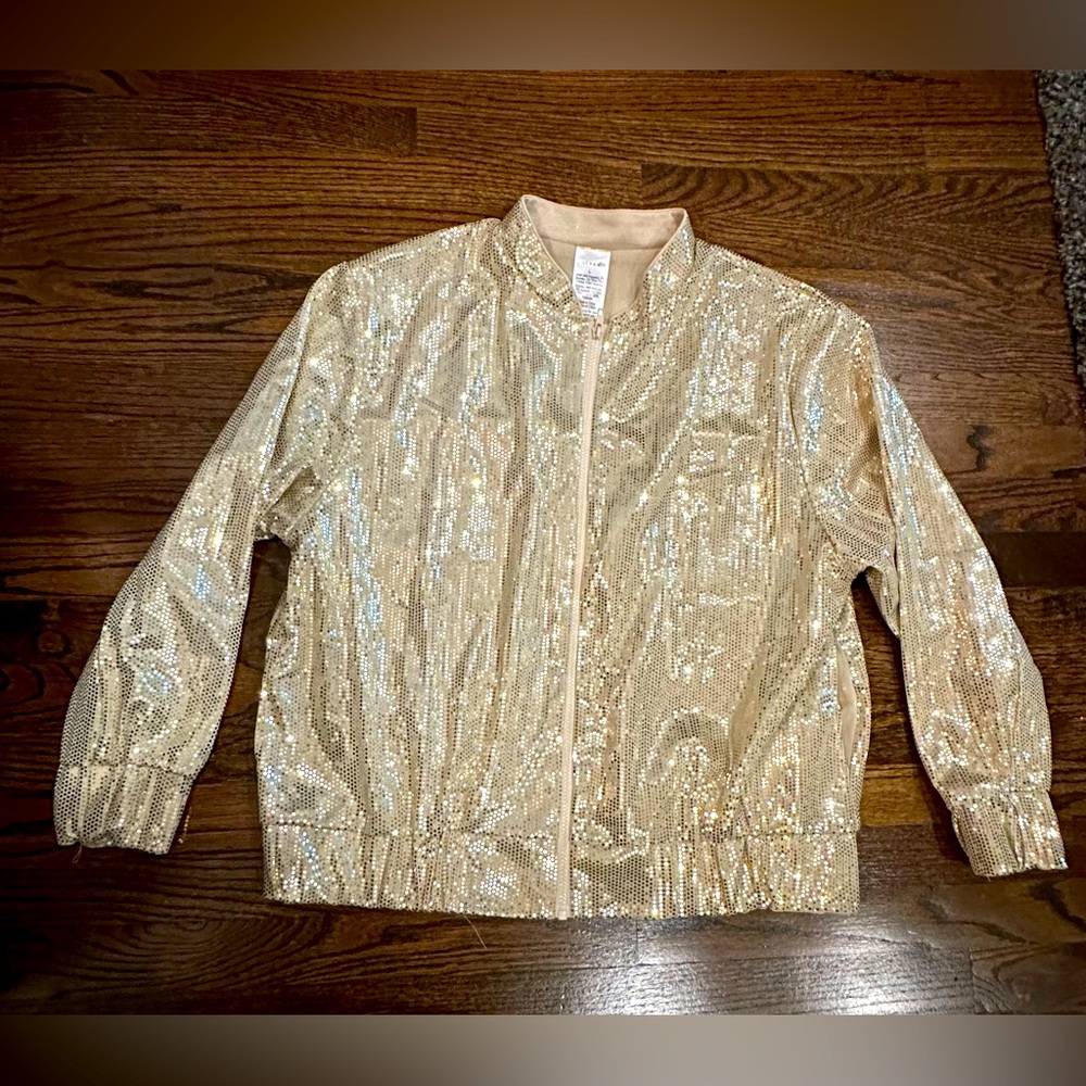 *Sequin Bomber Jacket Large Shiny Serra Limited Edition - Barely Worn